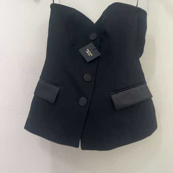 Zara Black Strapless Tailored Bustier - Picture 9 of 16